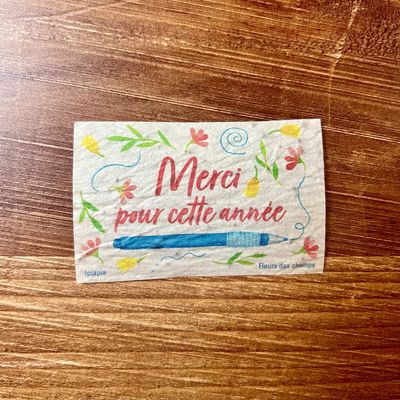 Mini carte à planter « merci pour cette année » fleurs des champs