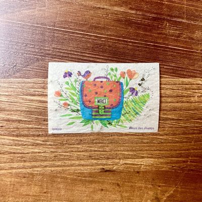 Mini carte à planter « merci » fleurs des champs