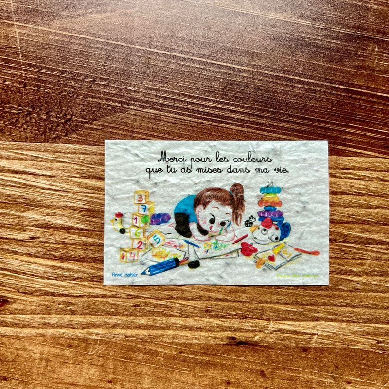 Mini carte à planter « merci pour les couleurs que tu as mises dans ma vie » fleurs des champs