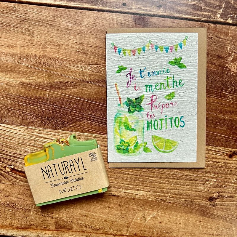 Carte à planter "mojito " et son savon mojito (exclusivité site)