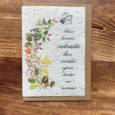 Carte à planter Carte à planter " Retraite bien méritée "