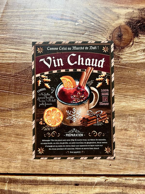 Carte traditionnelle recette A6 « Vin chaud »