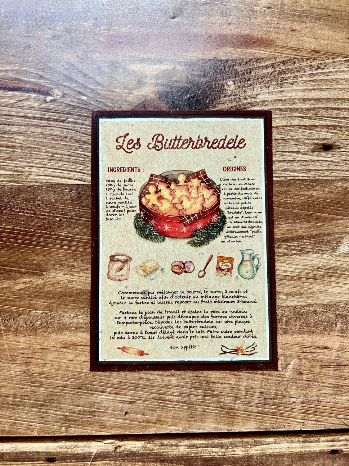 Carte traditionnelle recette A6 « Butterbredele »