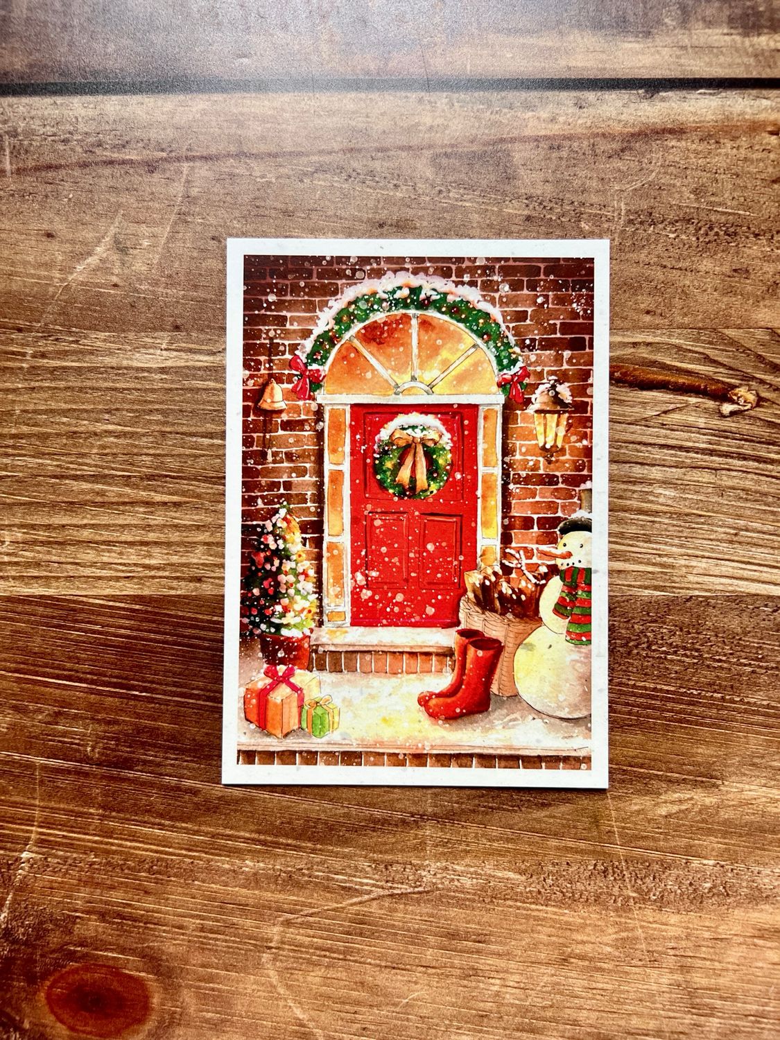 Carte traditionnelle A6 « Porte de Noël »