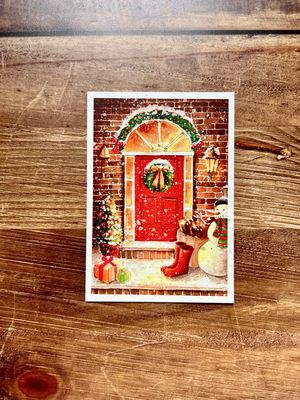 Carte traditionnelle A6 « Porte de Noël »
