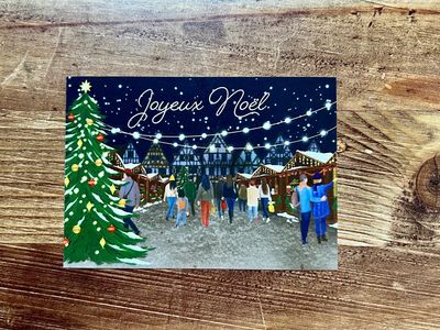 Carte traditionnelle A6 « Marché de Noël »
