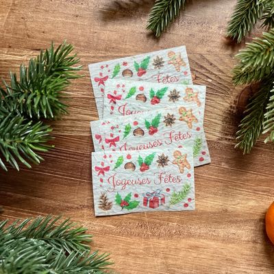 1 mini carte à planter « joyeuses fêtes » fleurs des champs