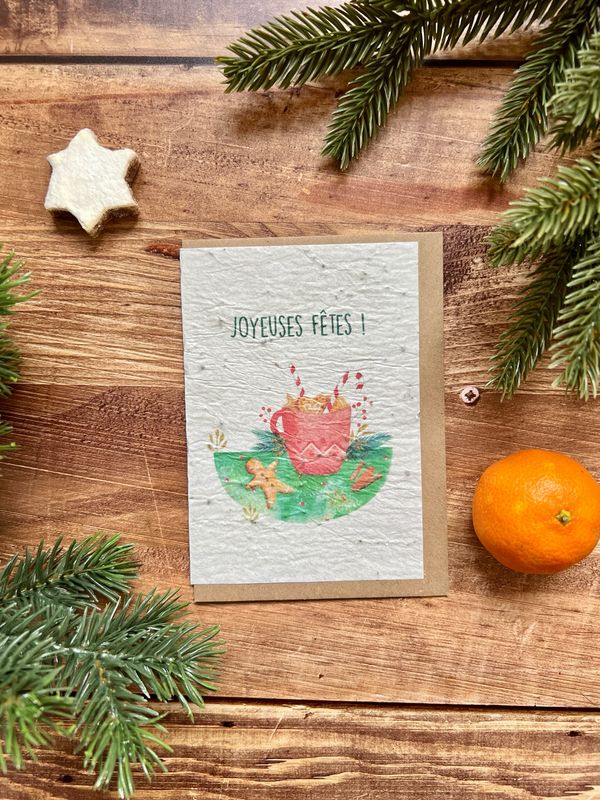 Carte à planter "Joyeuses fêtes "