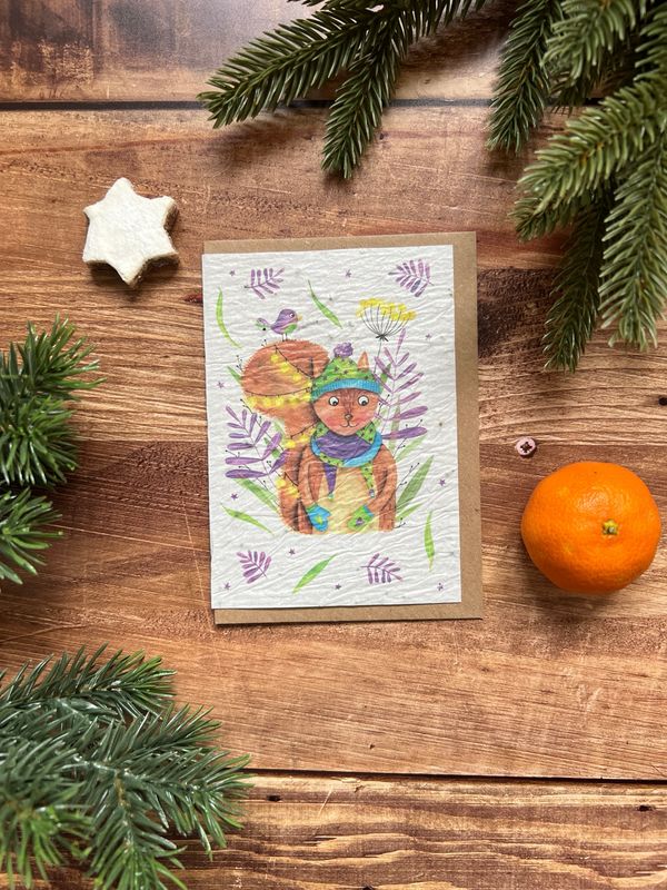 Carte à planter  Carte à planter " Écureuil d’hiver ?️"