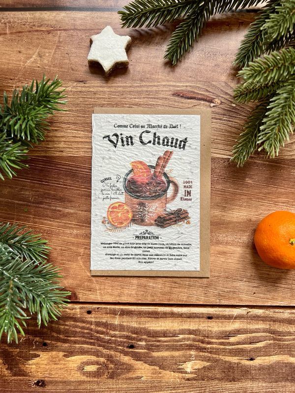 Carte à planter ensemencé recette " Vin chaud "