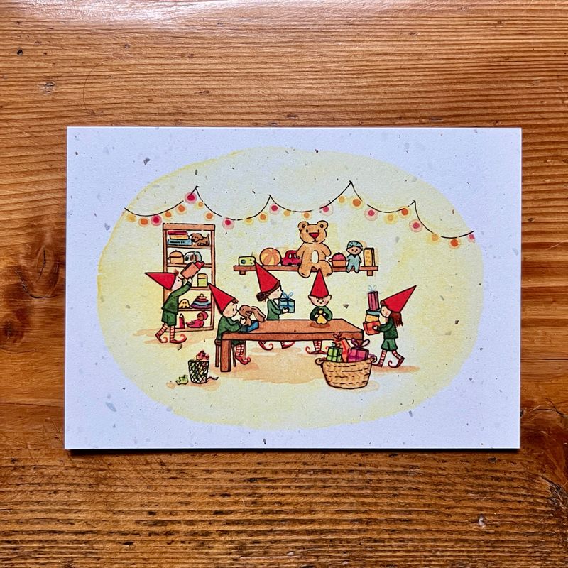 Carte traditionnelle A6 « Atelier du Père Noël »