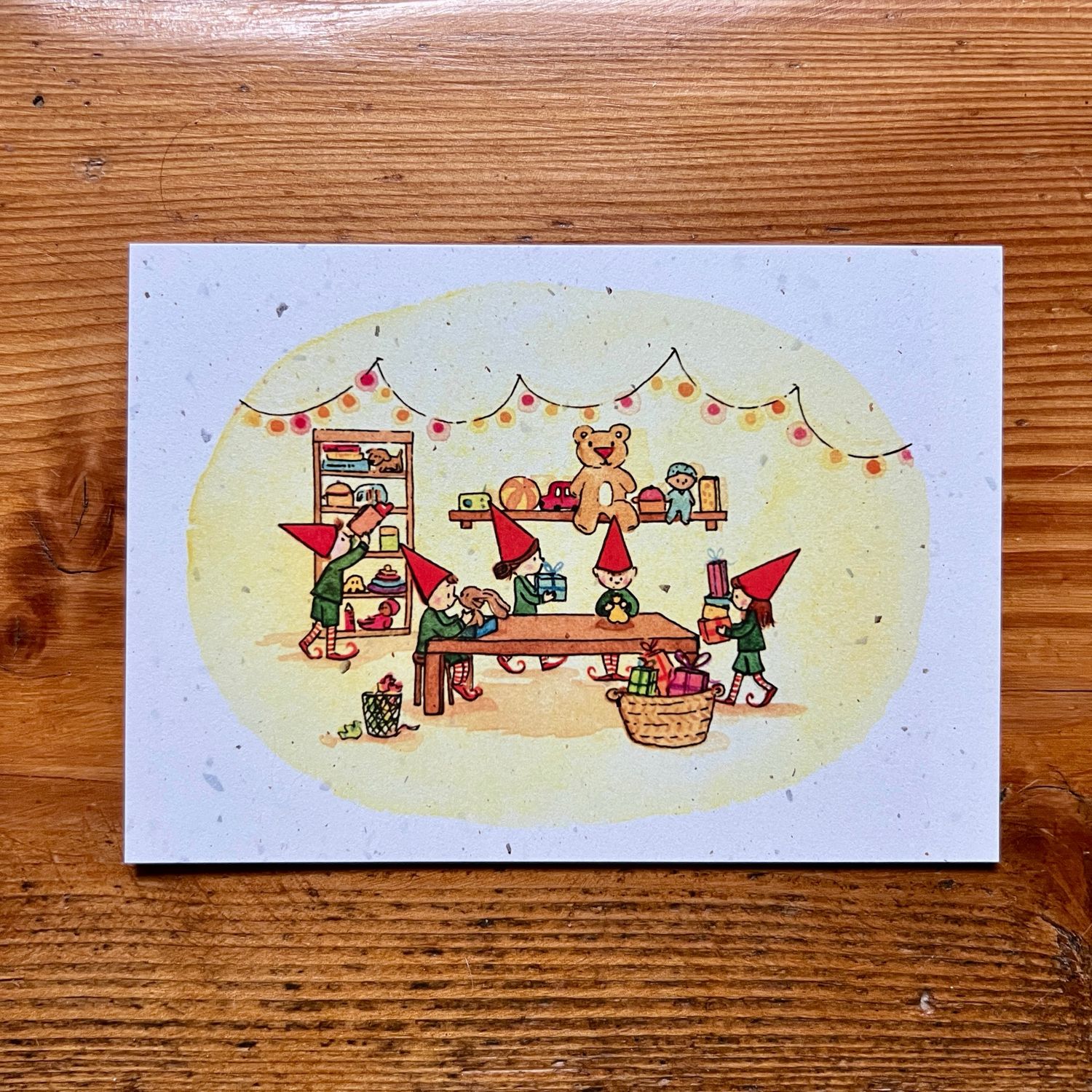 Carte traditionnelle A6 « Atelier du Père Noël »