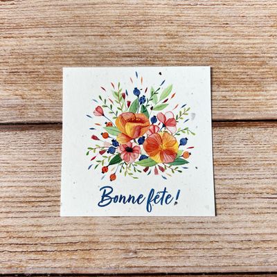 Carte traditionnelle carré « Bonne fête » Carte traditionnelle carré « Bonne fête »