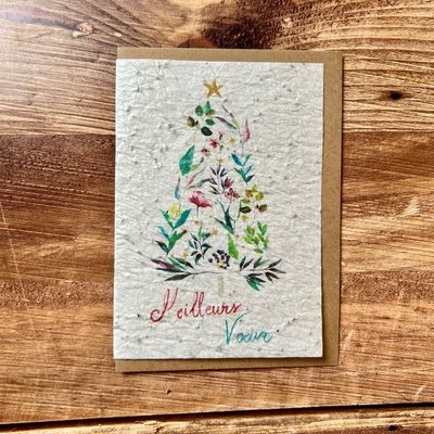 Carte à planter "Meilleurs voeux sapin"