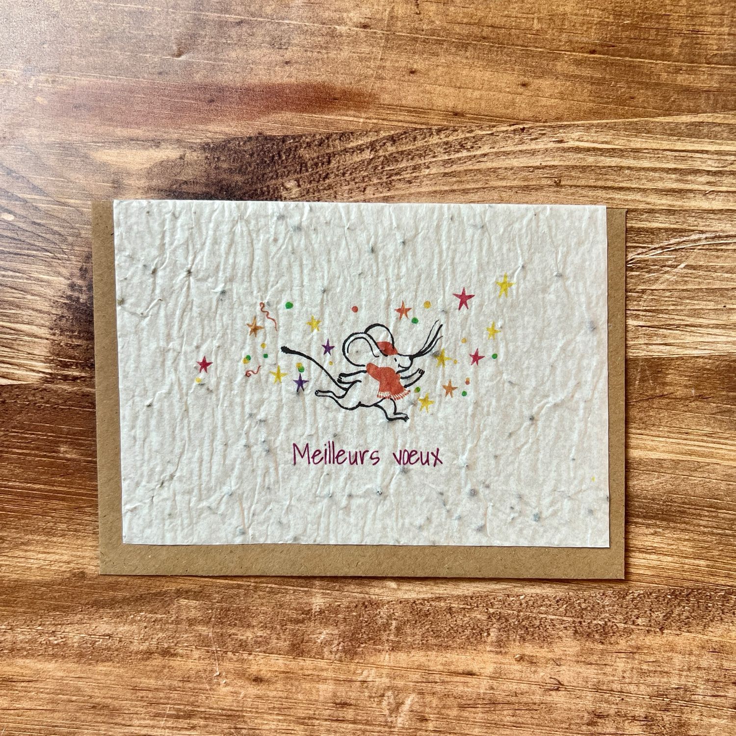 Carte à planter "Meilleurs voeux souris"