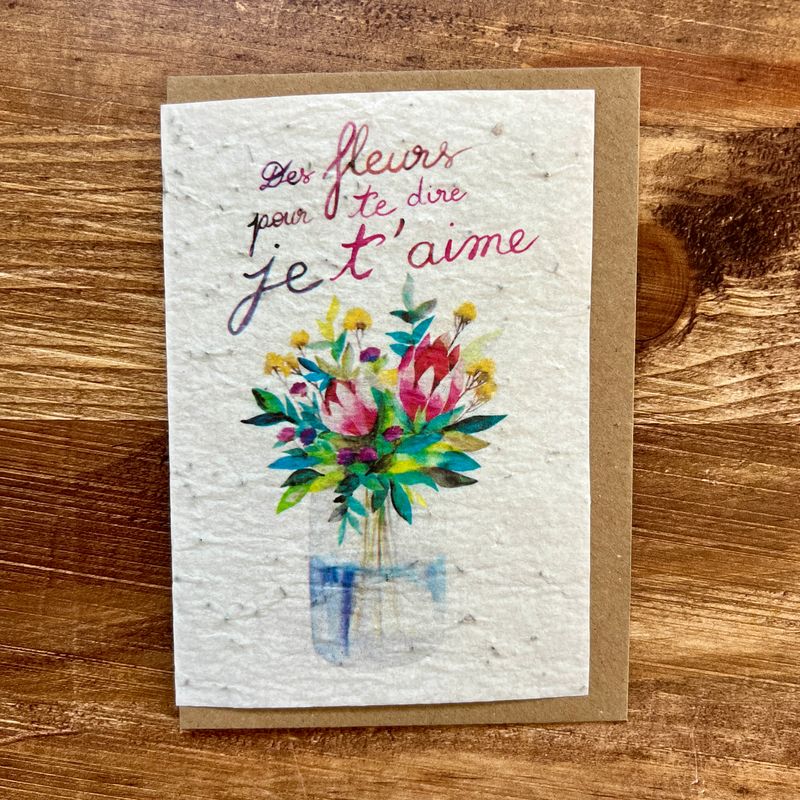 Carte à planter " Je t'aime "