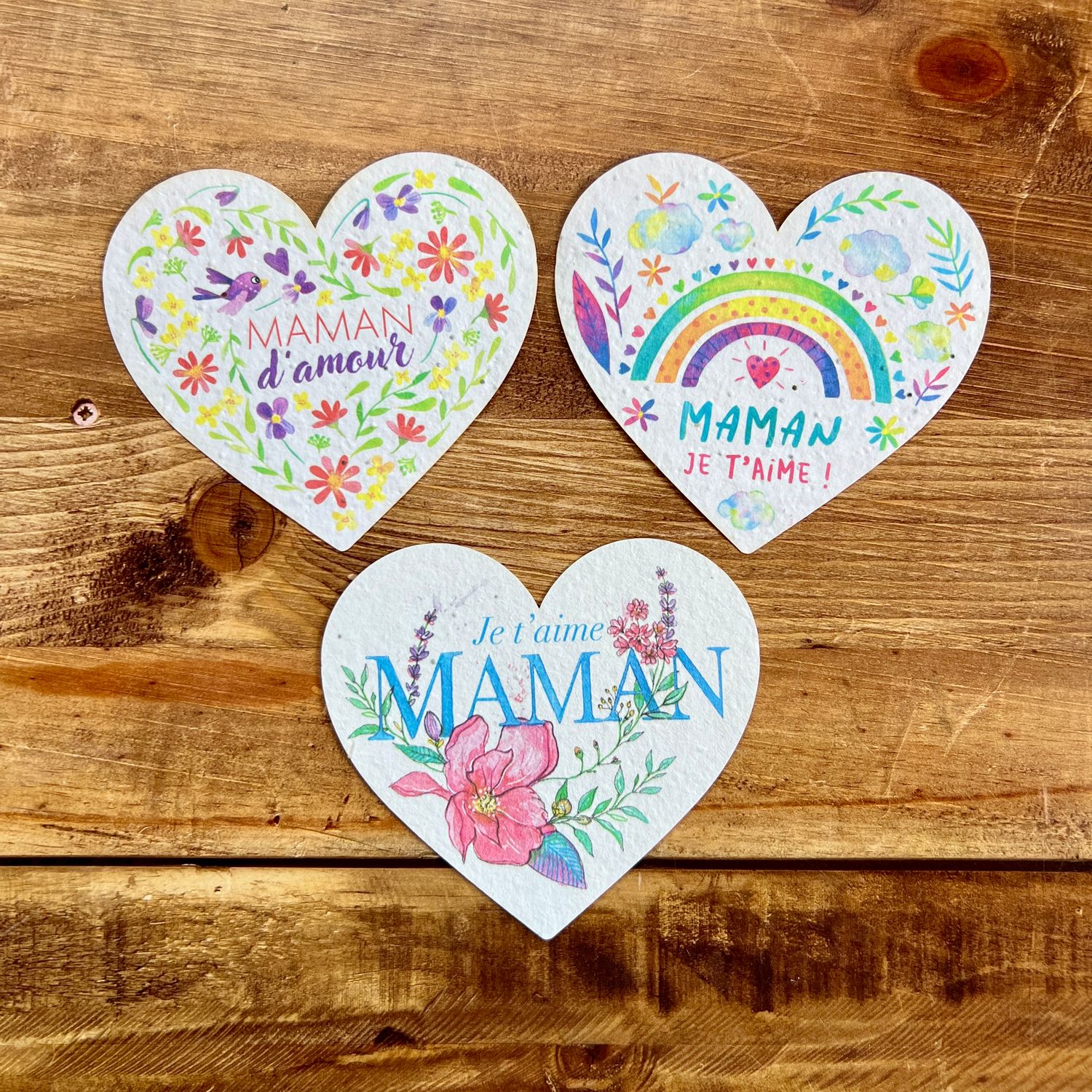Carte à planter coeur "maman"
