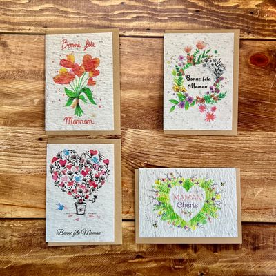 Carte à planter fêtes des mères - bonne fête maman (4 modèles au choix)