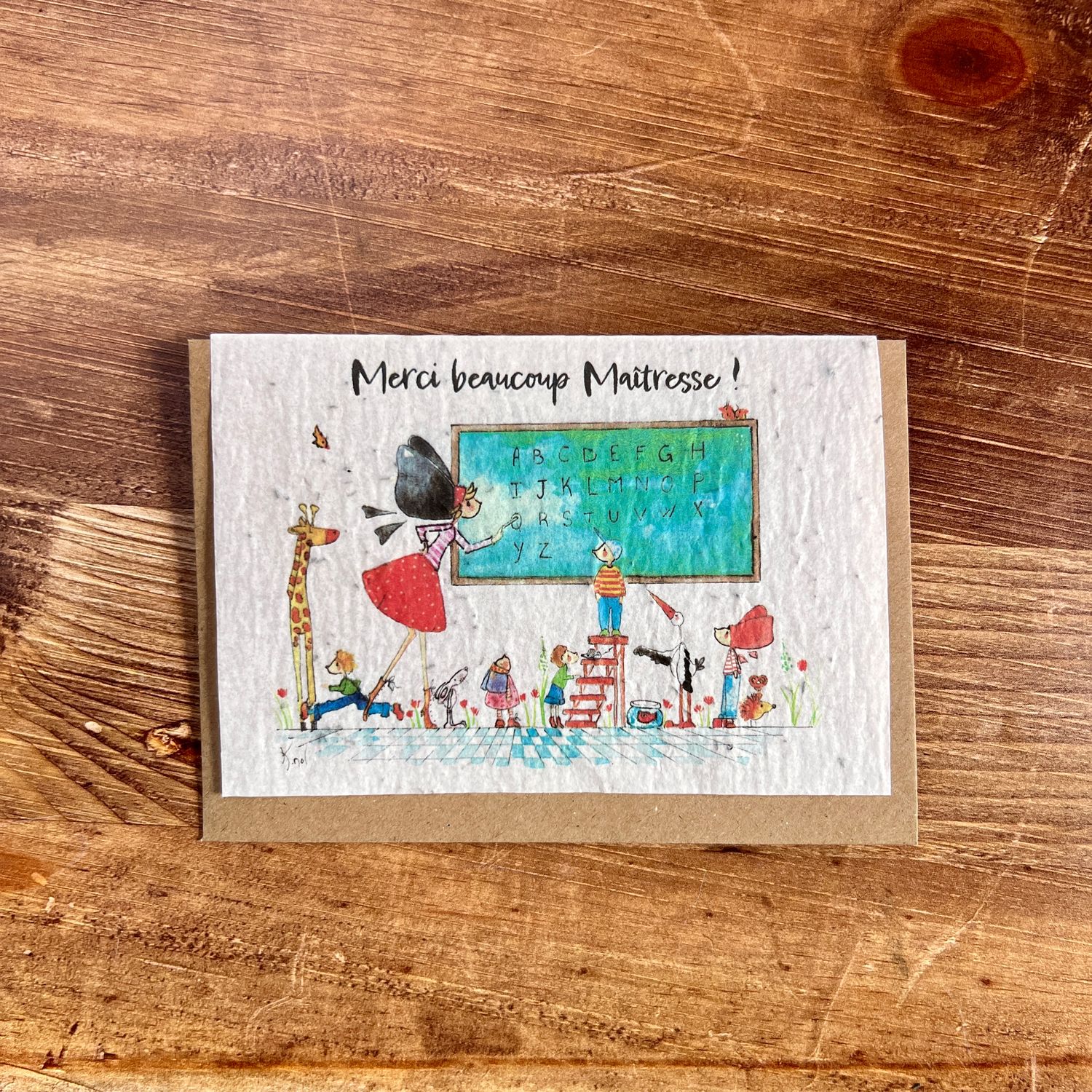 Carte à planter  remerciement enseignante "Merci maitresse"
