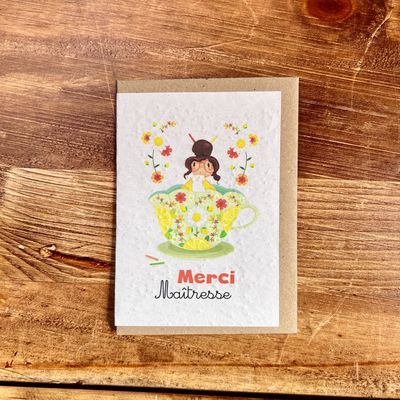Carte à planter "Merci maitresse"