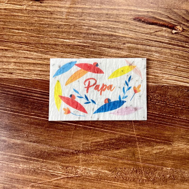 Mini carte à planter double " papa " fleurs des champs
