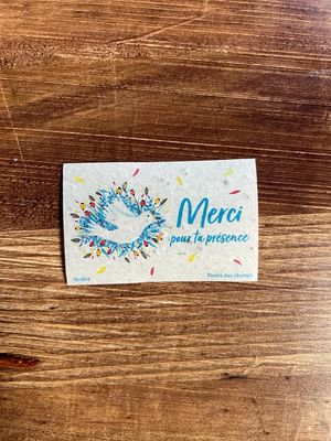 Cadeau invité - mini carte à planter « merci pour ta présence » fleurs des champs (Baptême, communion, mariage)
