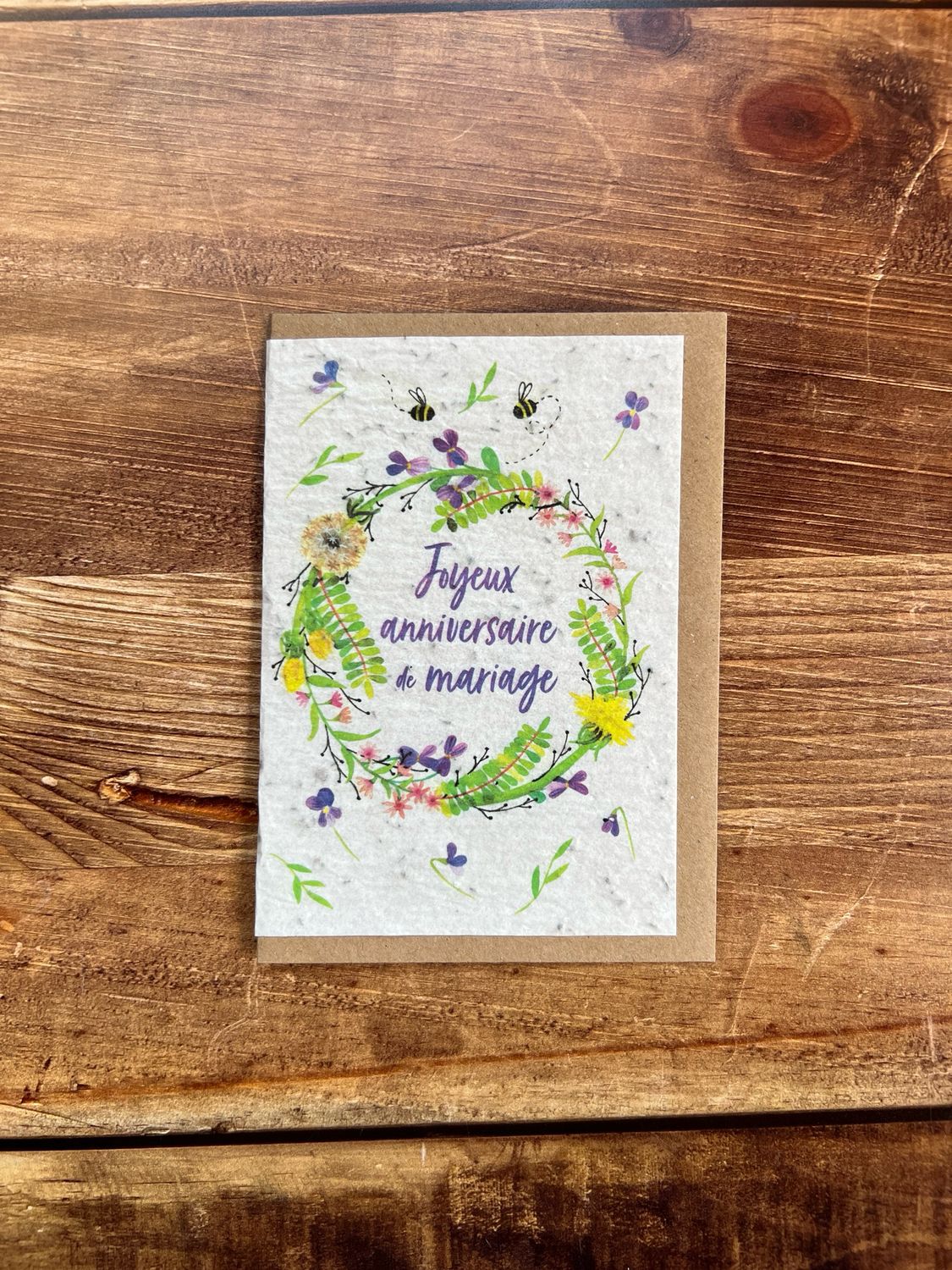 Carte à planter " Joyeux anniversaire de mariage "