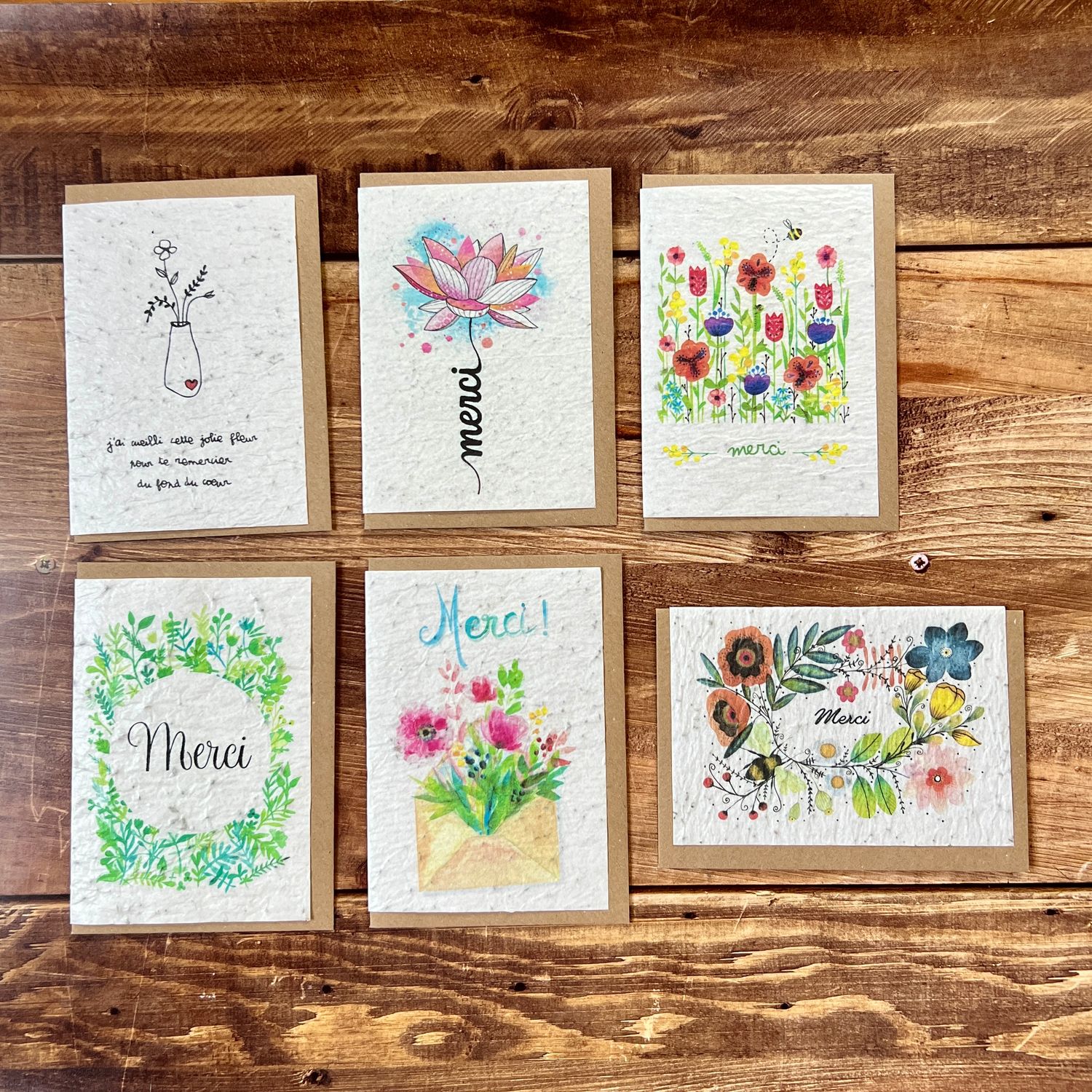 Carte à planter pour dire merci (6 modèles aux choix)
