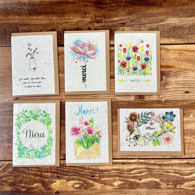 Carte à planter pour dire merci (6 modèles aux choix)