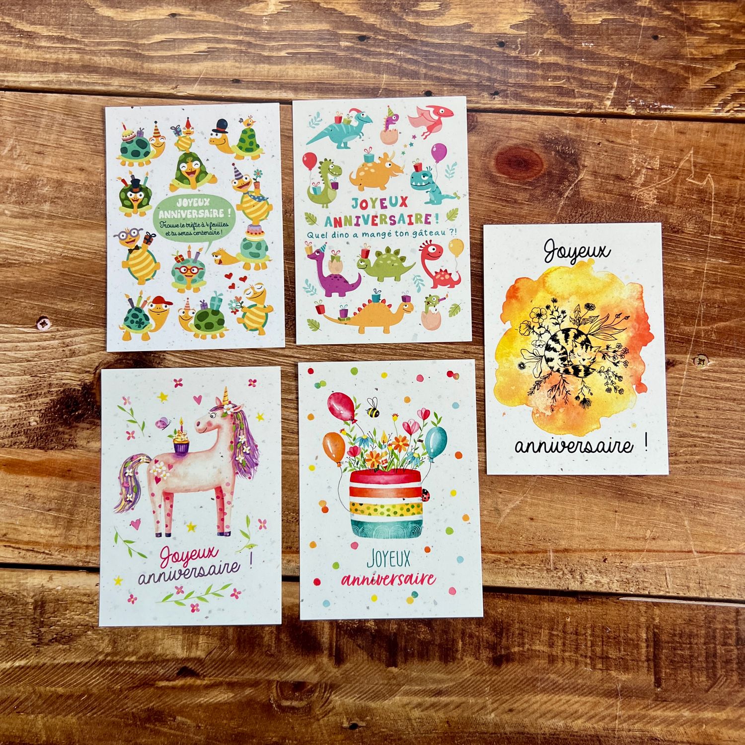 Carte d'anniversaire A6 illustrée enfants