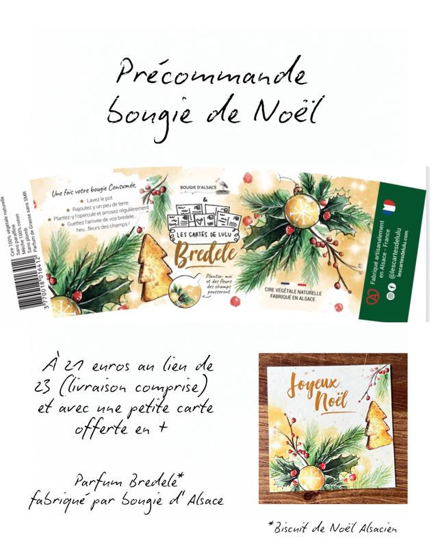 Précommande bougie à planter de Noël « Bredele »