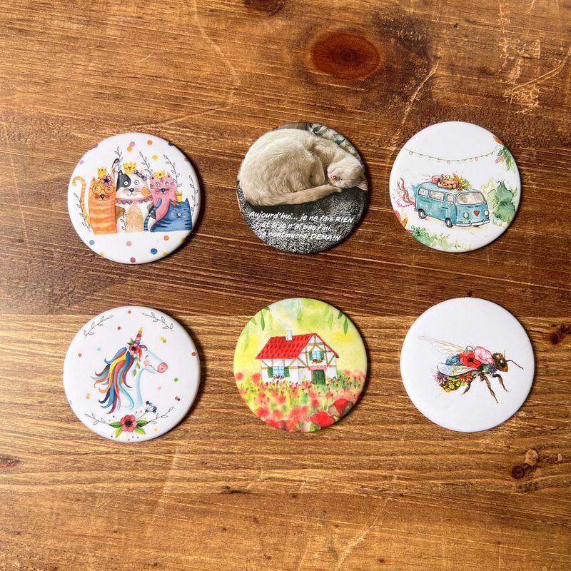 Magnet décapsuleur avec illustration aquarelle (6 modèles aux choix)