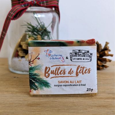 Savon 25 grammes de Noël avec bandeau ensemencé