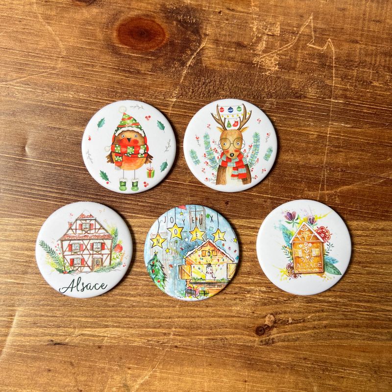 Magnets illustrés – Collection Noël (5 modèles aux choix) Magnets illustrés – Collection Noël (5 modèles aux choix)