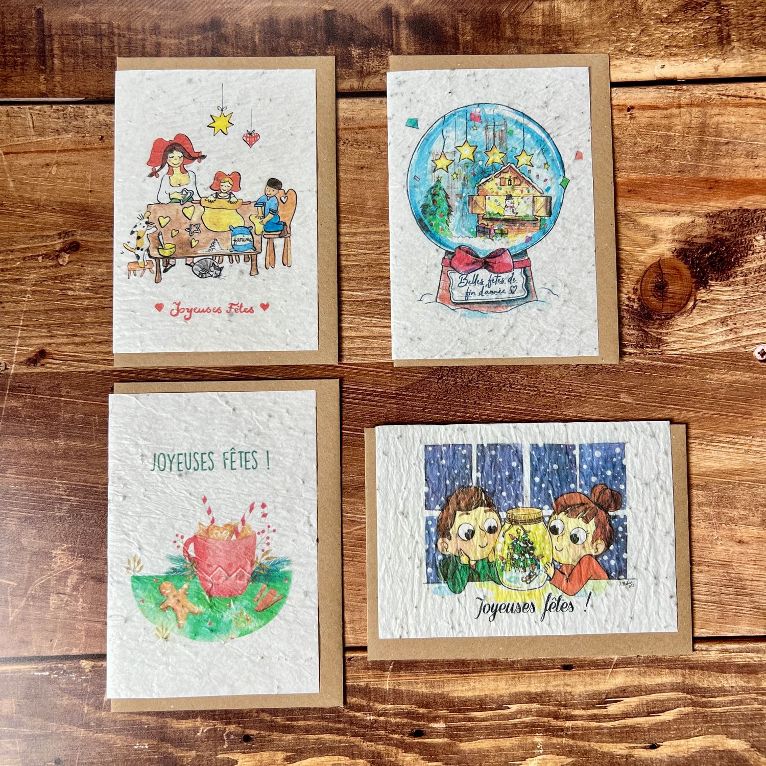 Carte de Noël en papier ensemencé | Illustrations au choix Carte de Noël en papier ensemencé | Illustrations au choix