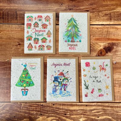 Carte de Noël en papier à semer | Illustrations au choix Carte de Noël en papier à semer | Illustrations au choix