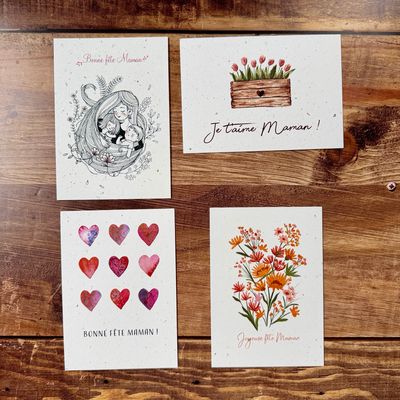 Carte pour la fêtes des mamans / mères A6 traditionnelles