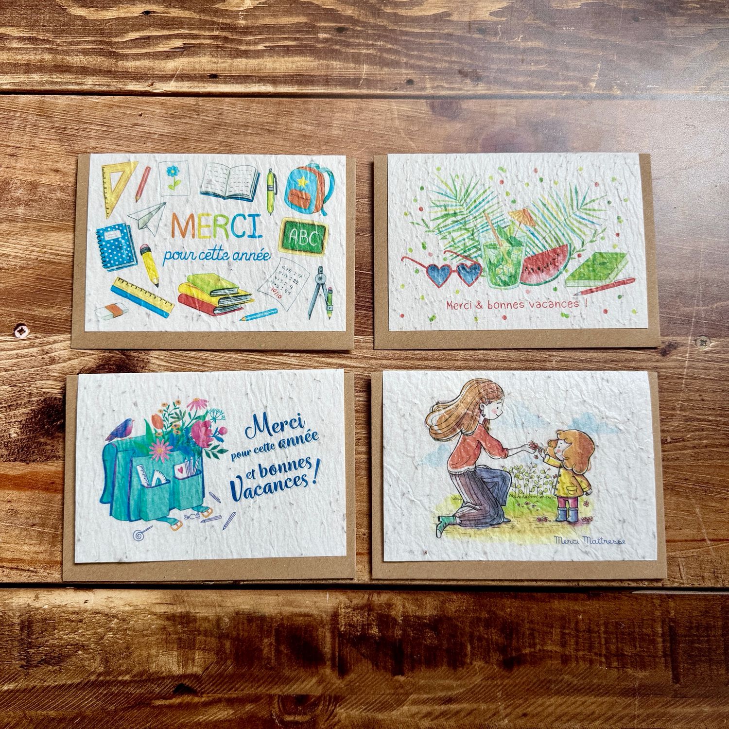 Carte à planter merci pour cette année  (4 modèle au choix) - maitres maitresse atsem AESH..