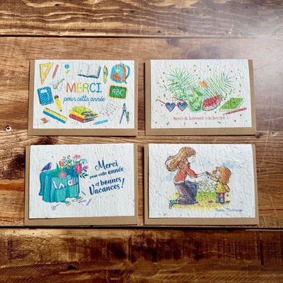 Carte à planter merci pour cette année  (4 modèle au choix) - maitres maitresse atsem AESH..