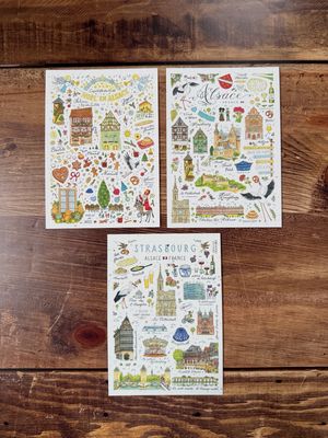 Cartes illustrées d’Alsace et de Strasbourg par Jiska de Waard (3 modèles au choix) Cartes illustrées d’Alsace et de Strasbourg par Jiska de Waard (3 modèles au choix)