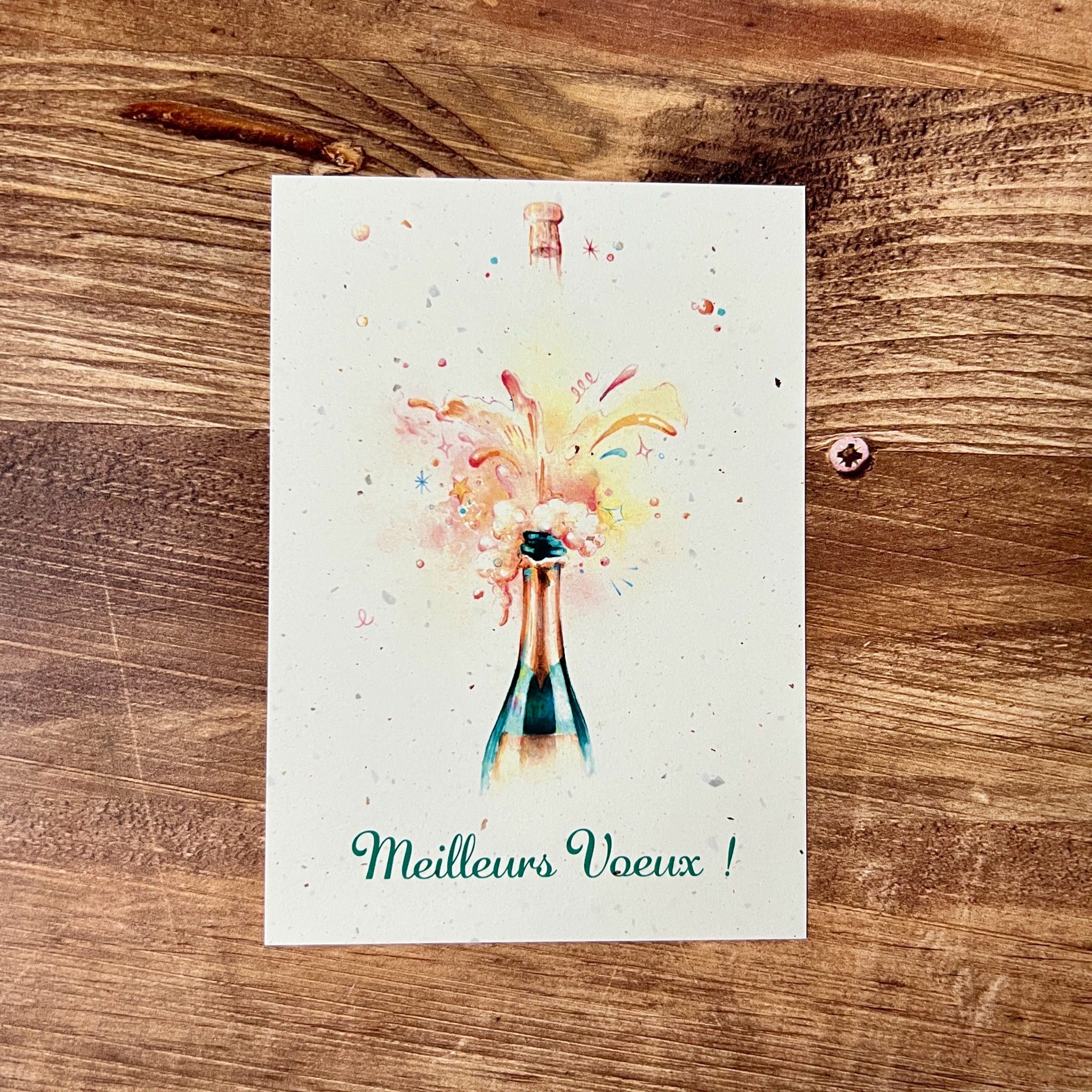 Cartes de vœux 2026 illustrées à l’aquarelle en papier chutes de bulbes de tulipes (3 modèles)