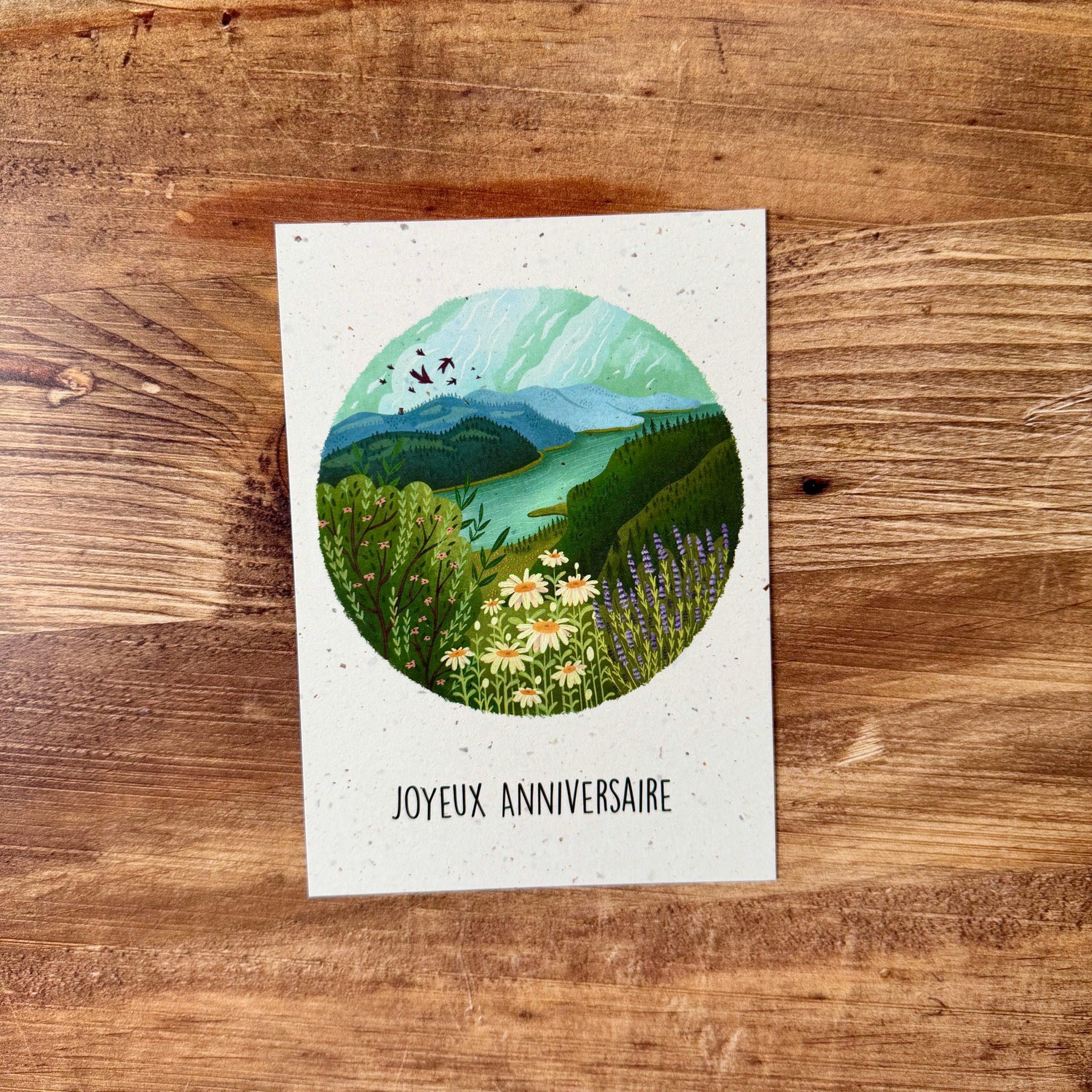 Carte postale au choix « Paysages » – illustration digitale moderne, papier bulbes de tulipes