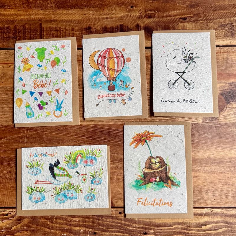 Carte de naissance à planter – Modèle au choix
