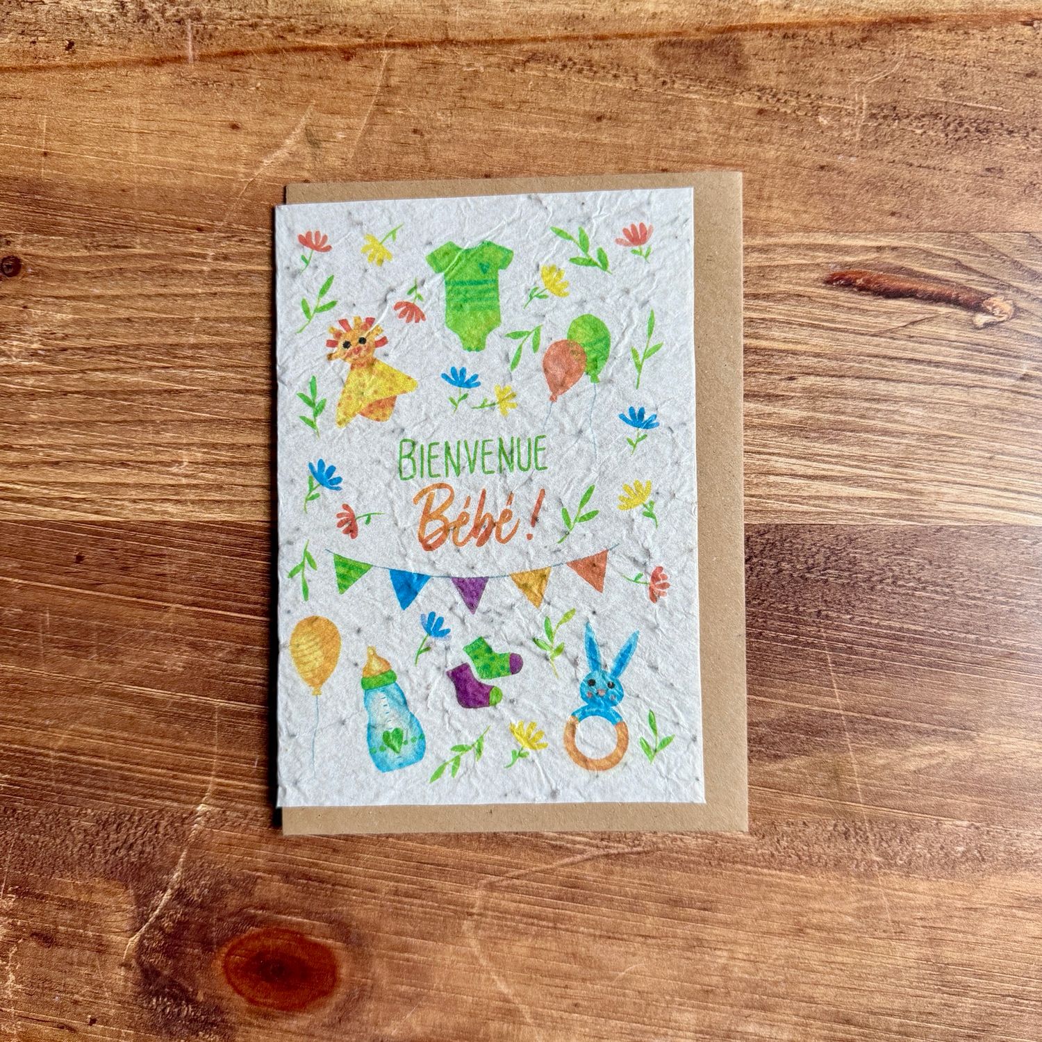 Carte de naissance à planter – Modèle au choix, Illustration :: Bienvenue bébé - Ipiapia