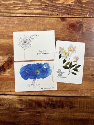 Cartes de sincères condoléances illustrées – Douces pensées