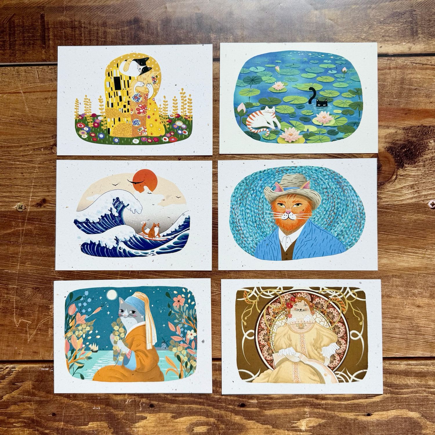 Carte oeuvre d’art version chat - Klimt, Mucha, Van Gogh… (6 modèles aux choix) Carte oeuvre d’art version chat - Klimt, Mucha, Van Gogh… (6 modèles aux choix)