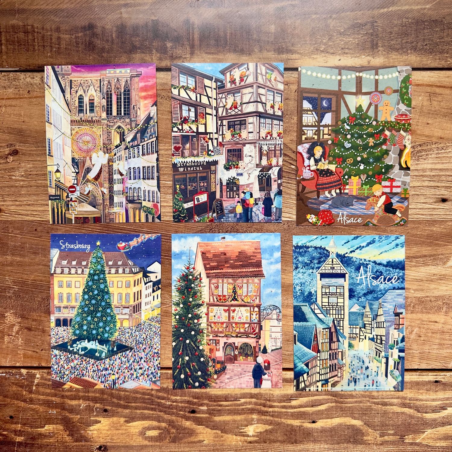 Carte de Noël d’Alsace Illustration Solveig Sauvage (6 modèles au choix) Carte de Noël d’Alsace Illustration Solveig Sauvage (6 modèles au choix)