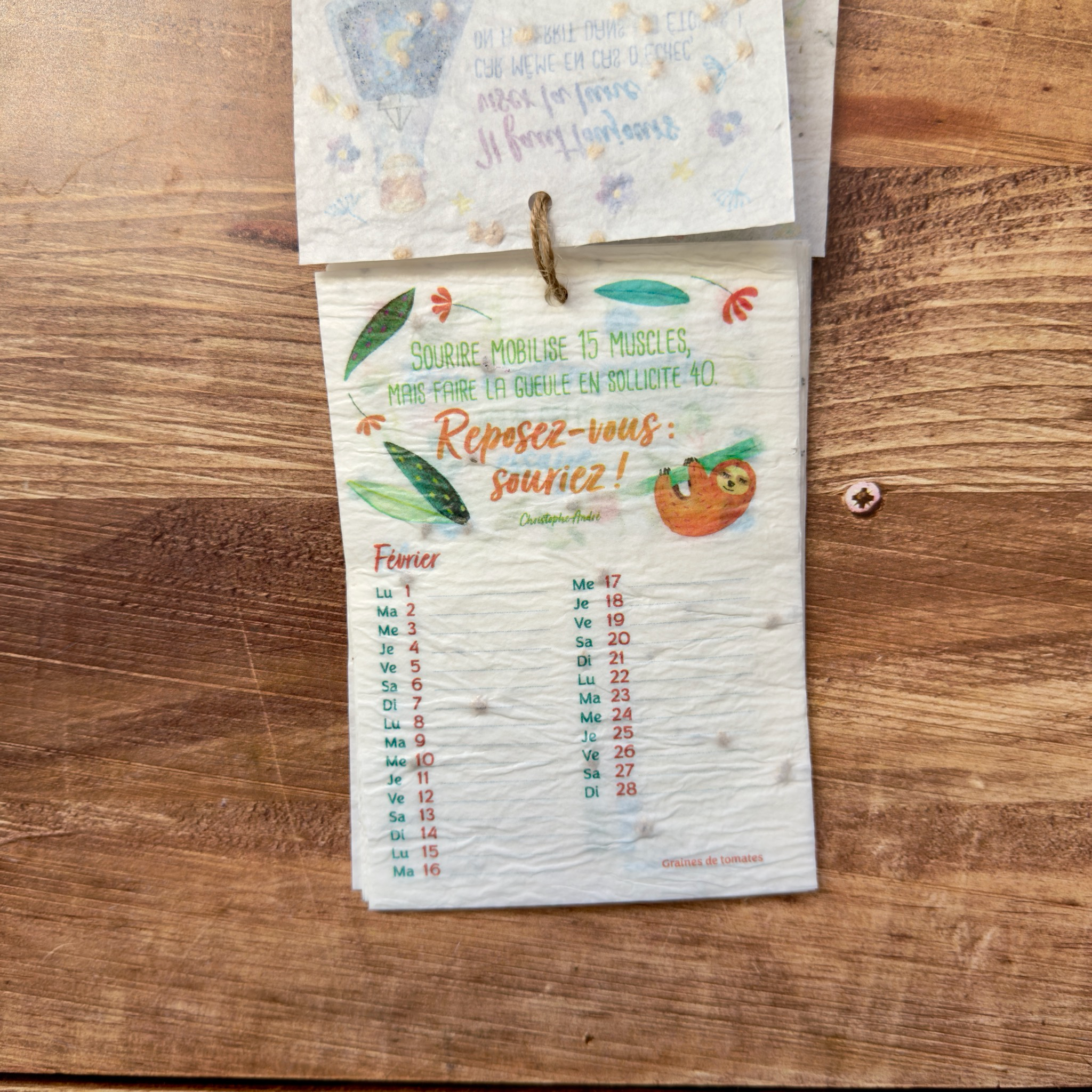 Calendrier à planter citation A6 Ipiapia 2027