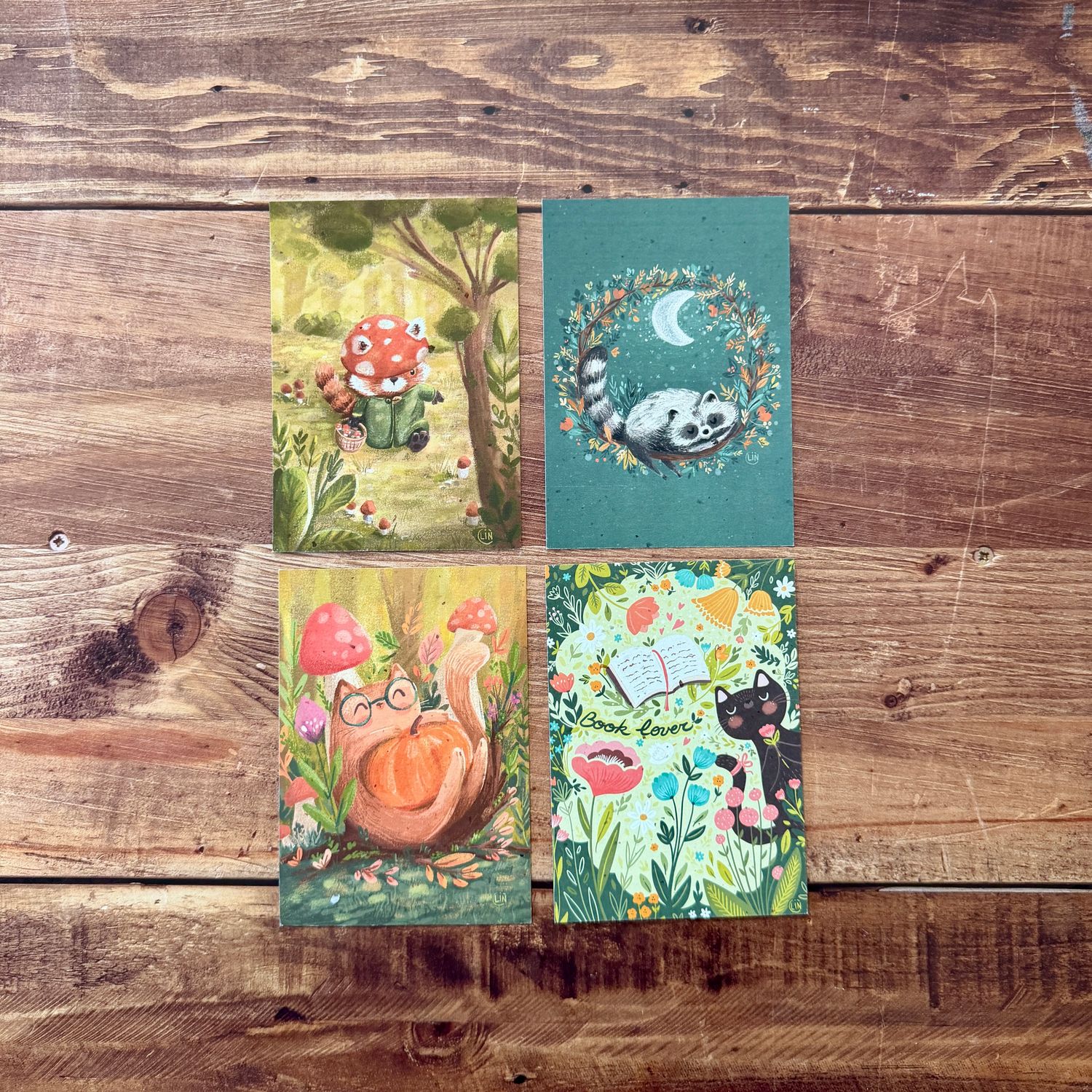 Carte illustrée forêt et animaux – papier recyclé bulbes de tulipes – Linbulle création Carte illustrée forêt et animaux – papier recyclé bulbes de tulipes – Linbulle création