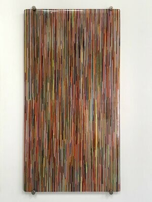 Interference - Fused Glass Wall Art - Multi Colours on Clear